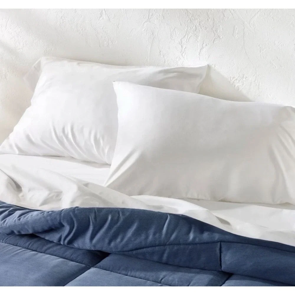Casaluna King Size 400 Thread Count Rayon from Bamboo Pillowcases Natural Cream